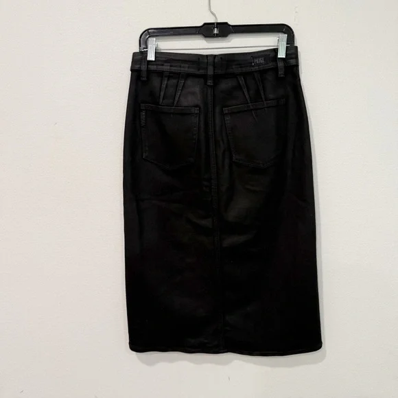 Paige Meadow Coated Utility Button Front Midi Skirt in Black Fog 27 - Picture 7 of 7